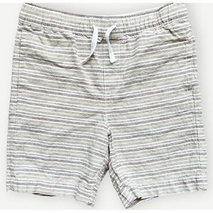 Janie and Jack Boys Kids Striped Linen Blend Drawstring Chino Style Shorts. 8.